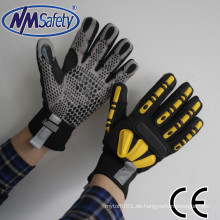 NMSAFETY Neopren Manschette Kunstleder Mechaniker Hand Handschuhe mit TPR Handschuh Leder